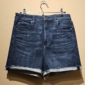 American Eagle Outfitters Curvy Super High Rise Shortie Size 10 Dark Blue